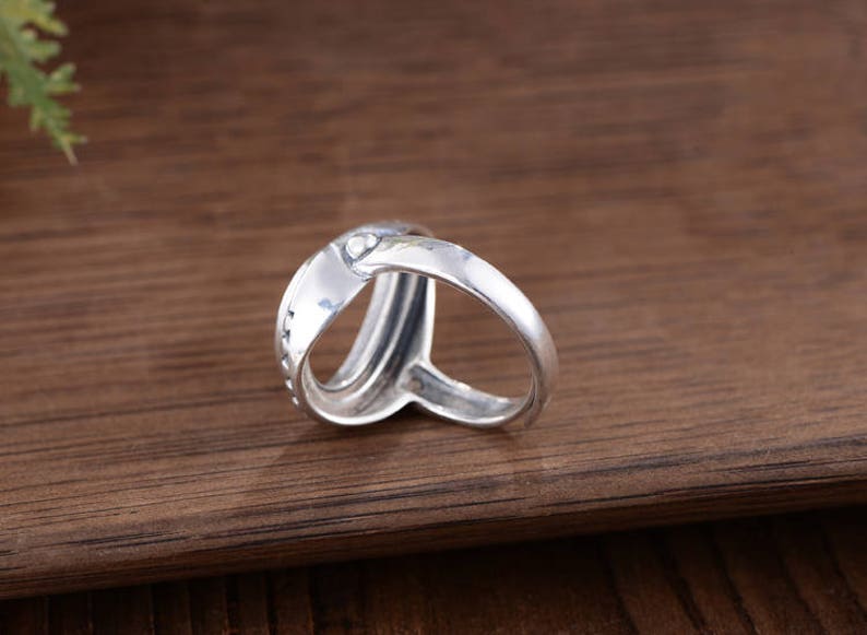 Adjustable Thai Sterling Silver Ring Base Oval Cabochon Ring Setting R882B Ring Blank 10x13.8mm12x16mm Teardrop Blank