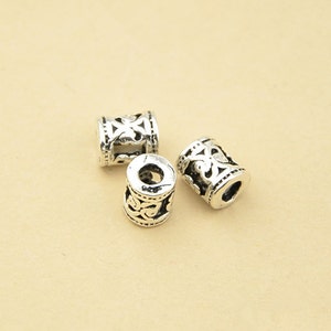 5pcs Thai Sterling Silver Small Openwork Tube Beads, 925 Thai Silver Tube Spacers, 5mm6mm T018T image 4
