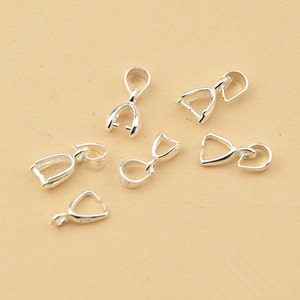 10pcs Sterling Silver Pinch Bails, 925 Silver Pendant Bails, 6 styles to choose PB05S image 2