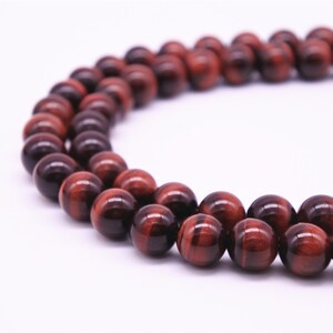 6mm-18mm Natural Red Tiger Eye Beads, Grade AAA, Smooth Round, 15.4 Inch Strand GE16 image 6