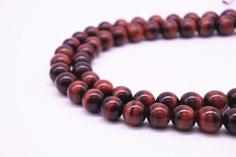 6mm-18mm Natural Red Tiger Eye Beads, Grade AAA, Smooth Round, 15.4 Inch Strand GE16 image 6