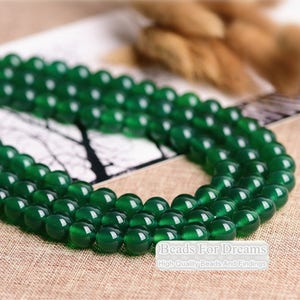 Natural Green Agate Beads, Smooth Round 2mm-16mm, 15.4 Inch Strand GA19 image 5