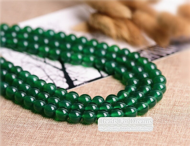 Natural Green Agate Beads, Smooth Round 2mm-16mm, 15.4 Inch Strand GA19 image 5