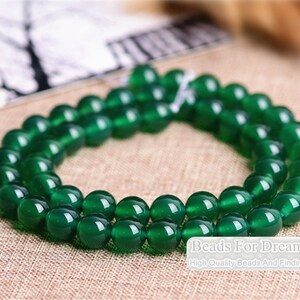 Natural Green Agate Beads, Smooth Round 2mm-16mm, 15.4 Inch Strand GA19 image 4