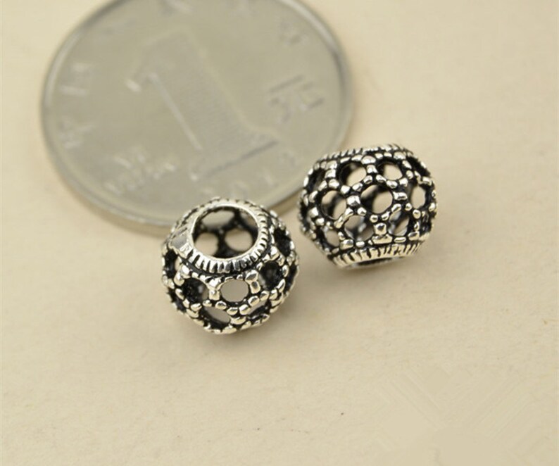 5pcs 10.5mm Thai Sterling Silver Filigree Beads Drum Shape - Etsy