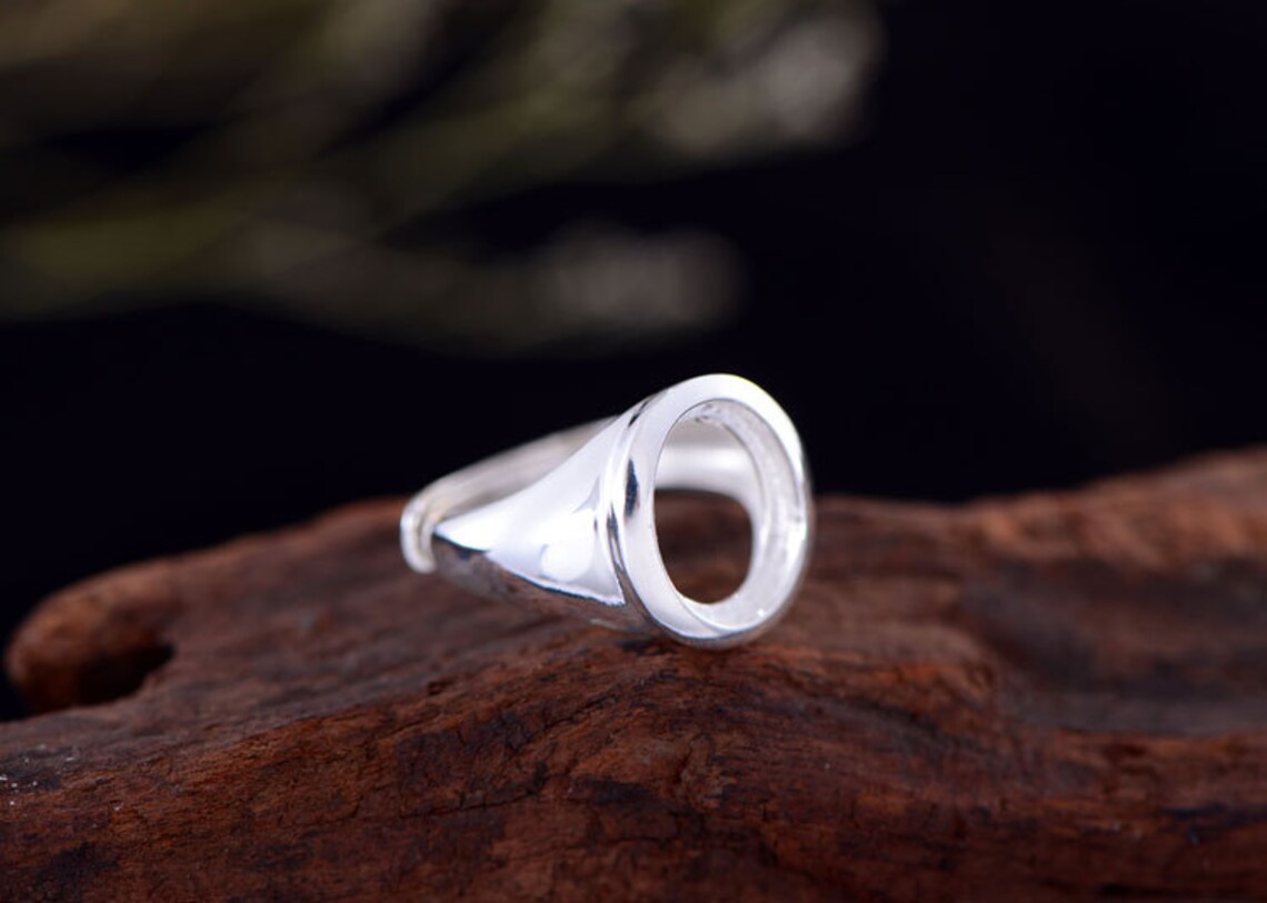Ring Blank 10x12mm Oval Blank Longlasting White Gold Plated Etsy