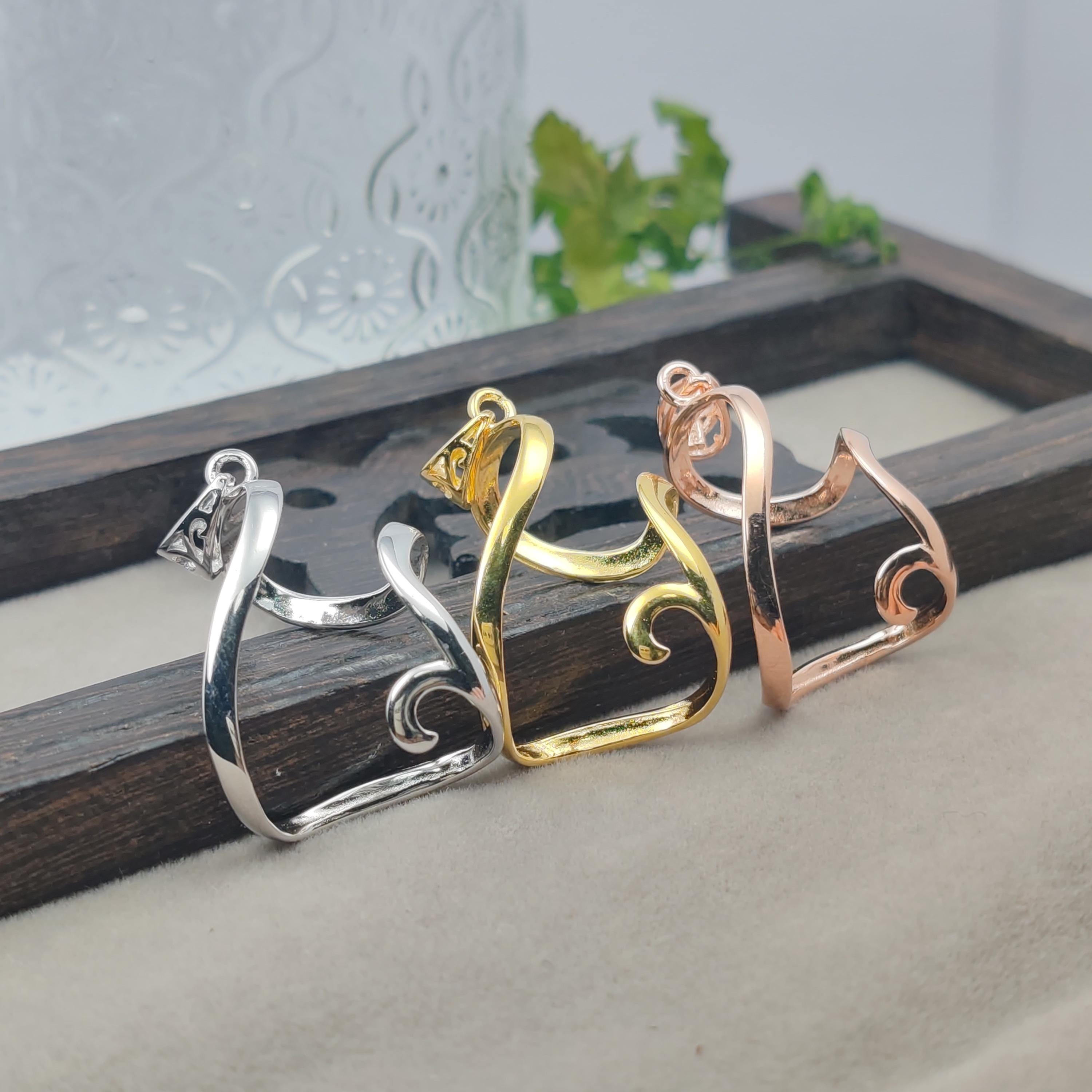 925 Silver Pendant Blank For Stones in Any Shape Adjustable Sterling Silver Pendant Setting Pendant Base P384B