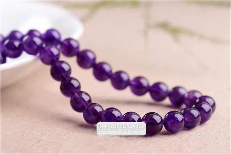 Grade A Natural Amethyst Beads,, Smooth Round 4mm-12mm, 15.4 Inch Strand GM07 image 4