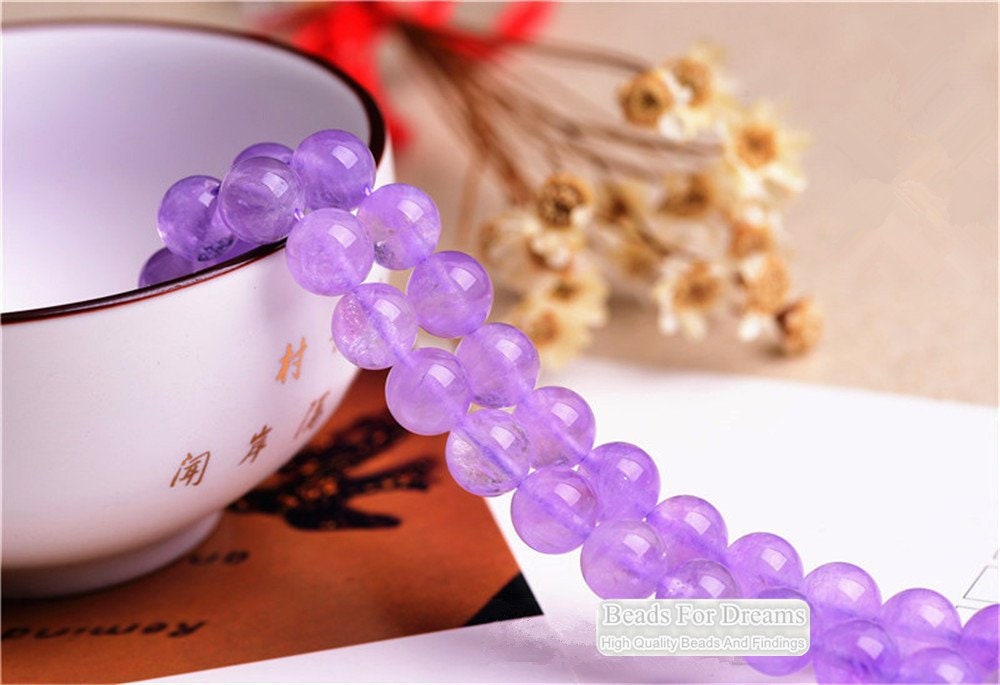 97PCS Natural Purple Agate Amethyst Beads for Jewelry Making, Gemstone  Round Loose Stone Beads for Bracelets Necklace Earring Making (Mixed Size