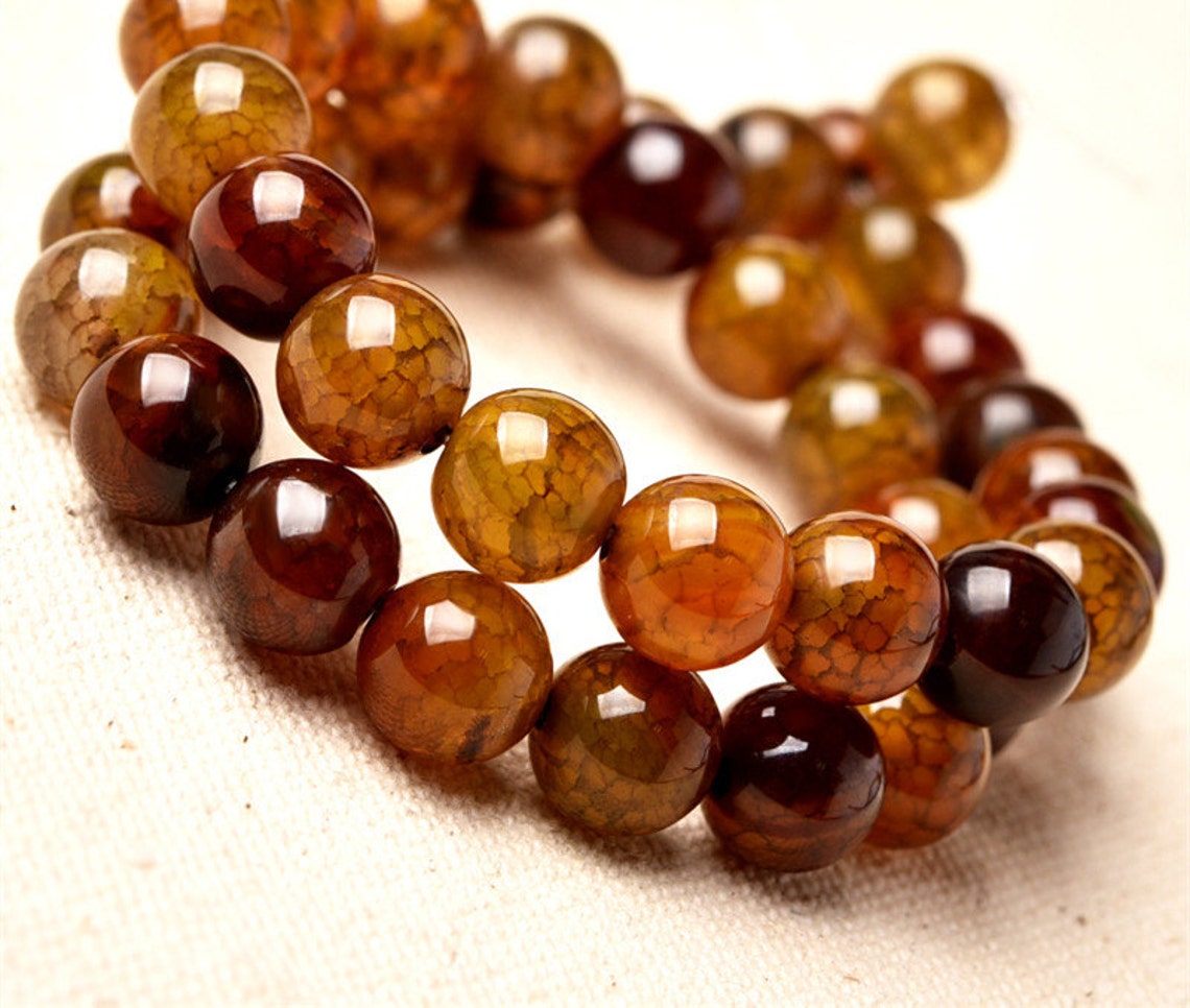 Men's Tiger Eye Agate Bracelet With Dragon King Bead - 12mm Stone Beads, 16mm Golden Dragon Charm, 7.6" Stretch