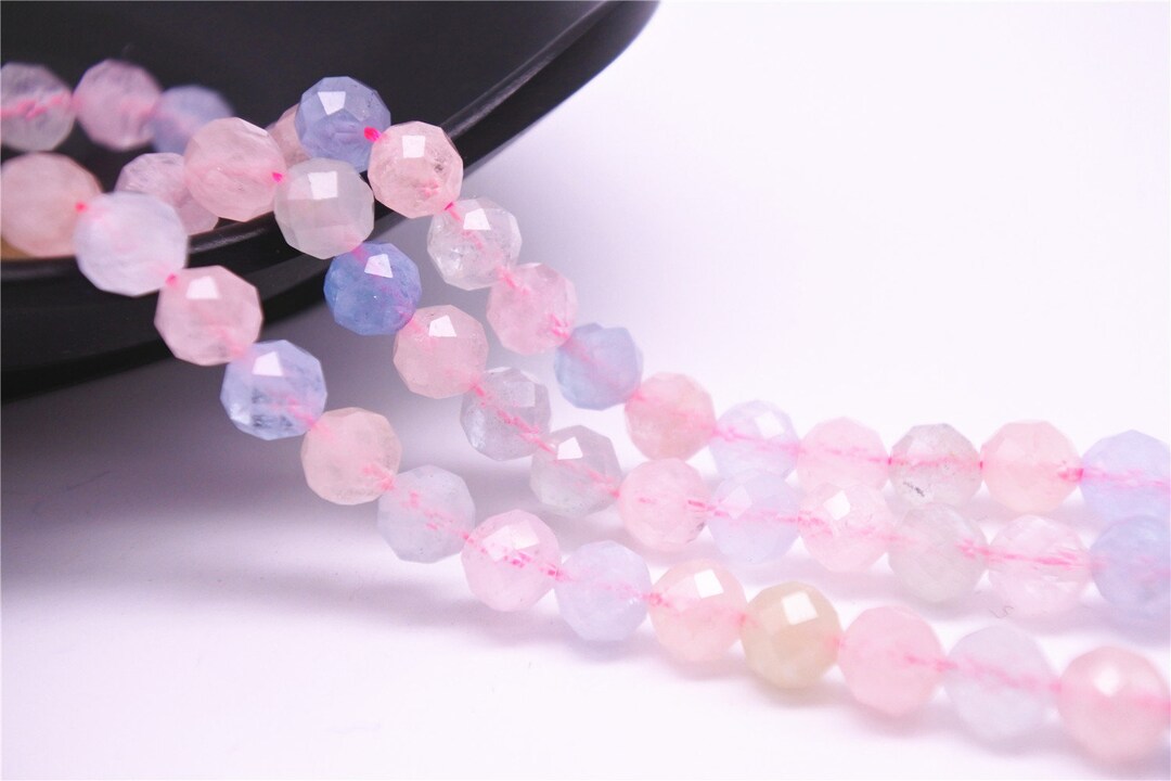 AAA Natural Morgante Gemstone Bead Faceted 8mm Cube Shape, Gorgeous