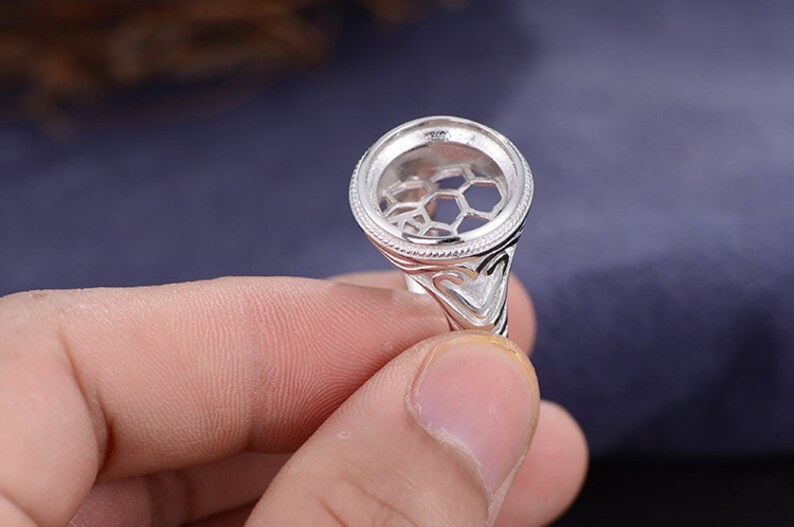 Ring Blank 15x15mm Round Blank Adjustable Ring Blank Etsy