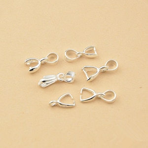 10pcs Sterling Silver Pinch Bails, 925 Silver Pendant Bails, 6 styles to choose PB05S image 3