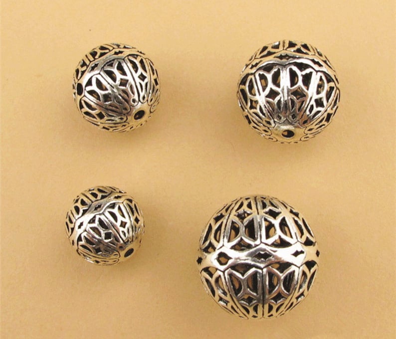 2pcs Thai Sterling Silver Filigree Beads 925 Silver Multi - Etsy
