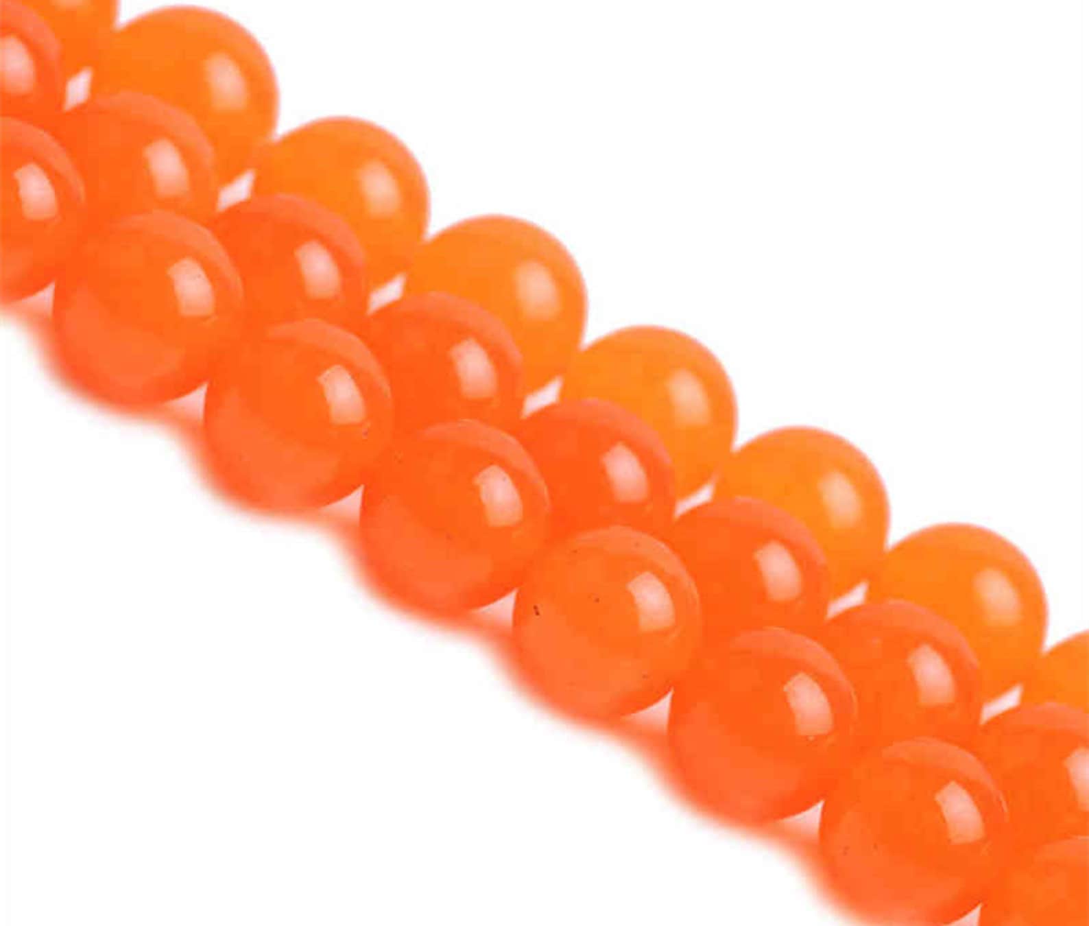 Natural Orange Jade Beads Smooth Polished Round 4mm14mm Etsy