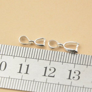 10pcs Sterling Silver Pinch Bails, 925 Silver Pendant Bails, 6 styles to choose PB05S image 4