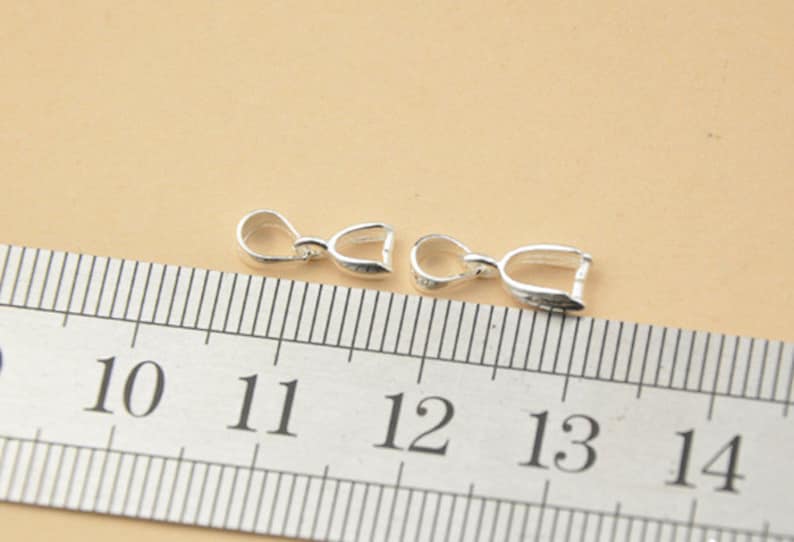 10pcs Sterling Silver Pinch Bails, 925 Silver Pendant Bails, 6 styles to choose PB05S image 4