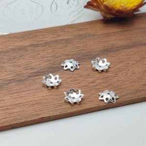 10pcs Sterling Silver Bead Caps, Openwork 925 Silver Bead Caps 4mm 5mm 6mm 8mm (B001C) image 5