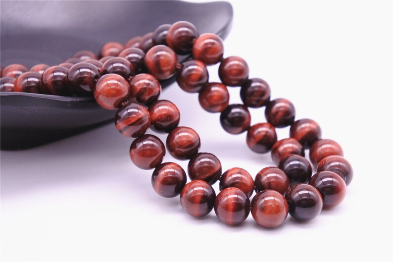 6mm-18mm Natural Red Tiger Eye Beads, Grade AAA, Smooth Round, 15.4 Inch Strand GE16 image 4