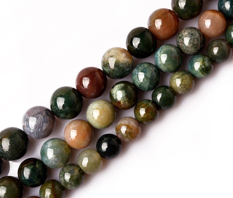 6mm-16mm Natural India Plants Agate Beads Smooth Round 15.4 - Etsy
