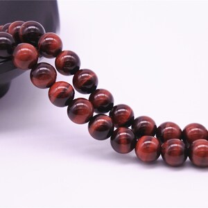6mm-18mm Natural Red Tiger Eye Beads, Grade AAA, Smooth Round, 15.4 Inch Strand GE16 image 3