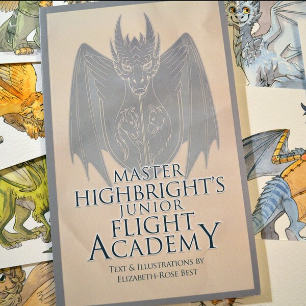 Master Highbright’s Junior Flight Academy - dragons, gryphons, pegusi, fantasy - watercolour illustrated book