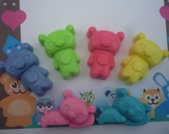 novelty bear childrens mini soaps x 5 soaps