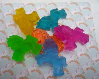 unicorn fragrance free novelty mini soaps x 6