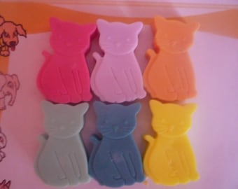 cute kitten mini soaps x 6