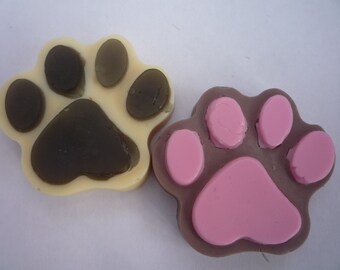 dog/cat paw print novelty soaps x 2