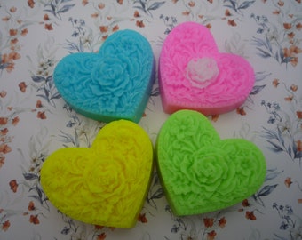 mothers day heart shaped flower soap x 2 soaps
