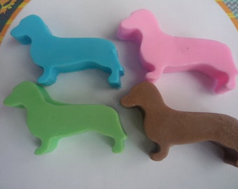 dachshund shaped novelty soaps x 4 soaps