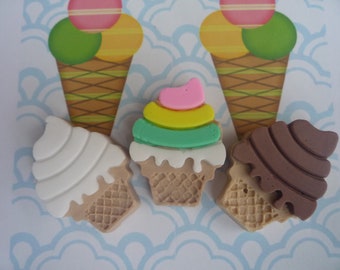 ice cream cone shaped novelty soaps x 3 soaps