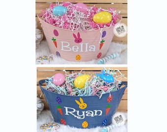 Custom Easter Basket, Plastic Easter Basket, Name Easter Basket, Personalized Easter Basket, Pink Easter Basket, Girl Easter Basket