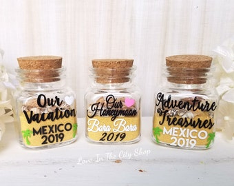 Honeymoon sand jar, vacation sand jar, sand jar, honeymoon keepsake jar, vacation keepsake jar, travel sand, custom keepsake jar, sand jar