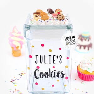 Grandma cookie jar, friend cookie jar, Custom cookie jar, personalize cookie jar, bakery cookie jar, baking cookie jar, faux frosting topper