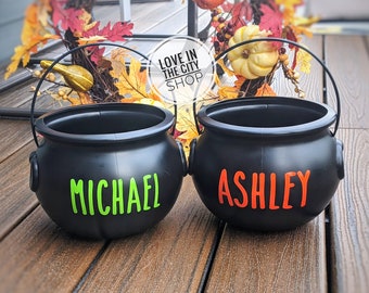 Halloween candy bucket, halloween candy bag, cauldron bowl, cauldron bucket, cauldron candy bowl, trick or treat bag, trick or treat bucket