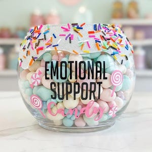 Personalized glass candy bowl, Chocolate bowl, office candy jar, receptionist candy bowl, Candy Theme party, Teacher Candy jar image 1