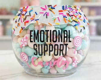 Personalized glass candy bowl, Chocolate bowl, office candy jar, receptionist candy bowl, Candy Theme party, Teacher Candy jar
