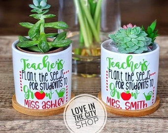 Succulent gift, **POT ONLY**, teacher succulent, teacher plant, Teacher Plant Gift, teacher flower pot, teacher planter, plant gift