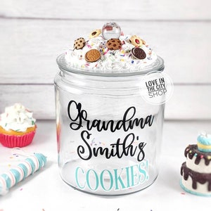 Cookie Jar Personalized Magnet or Stand Gift for Grandparents with