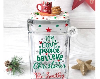 Christmas Cookie Jar With Heart shaped Cover Candy Jar Glass - Temu