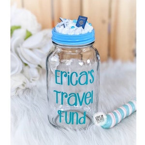 Travel bank, travel savings, vacation bank, vacation savings, honeymoon bank, honeymoon savings, traveler gift, retirement bank, travel jar