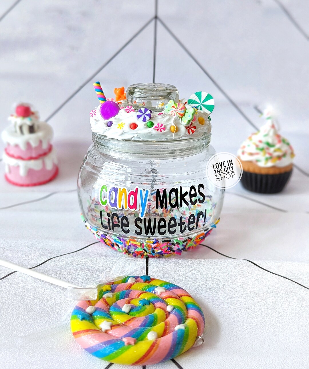 Desk Candy Jar Funny Candy Jar Sprinkles Jar Candy Holder Etsy