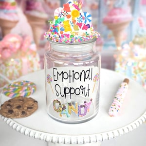 Funny Glass Candy Jar with Lid, Motivational candy jar, College Gift, Personalized candy bowl, treats jar, candy theme, college dorm decor