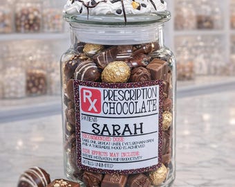 Chocolate candy jar, custom candy gift for boss, candy bowl, funny candy jar, personalized candy jar, funny desk candy jar, candy label