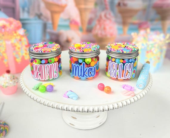 Personalized Kids Birthday Party Favors Candy Jar, Childrens
