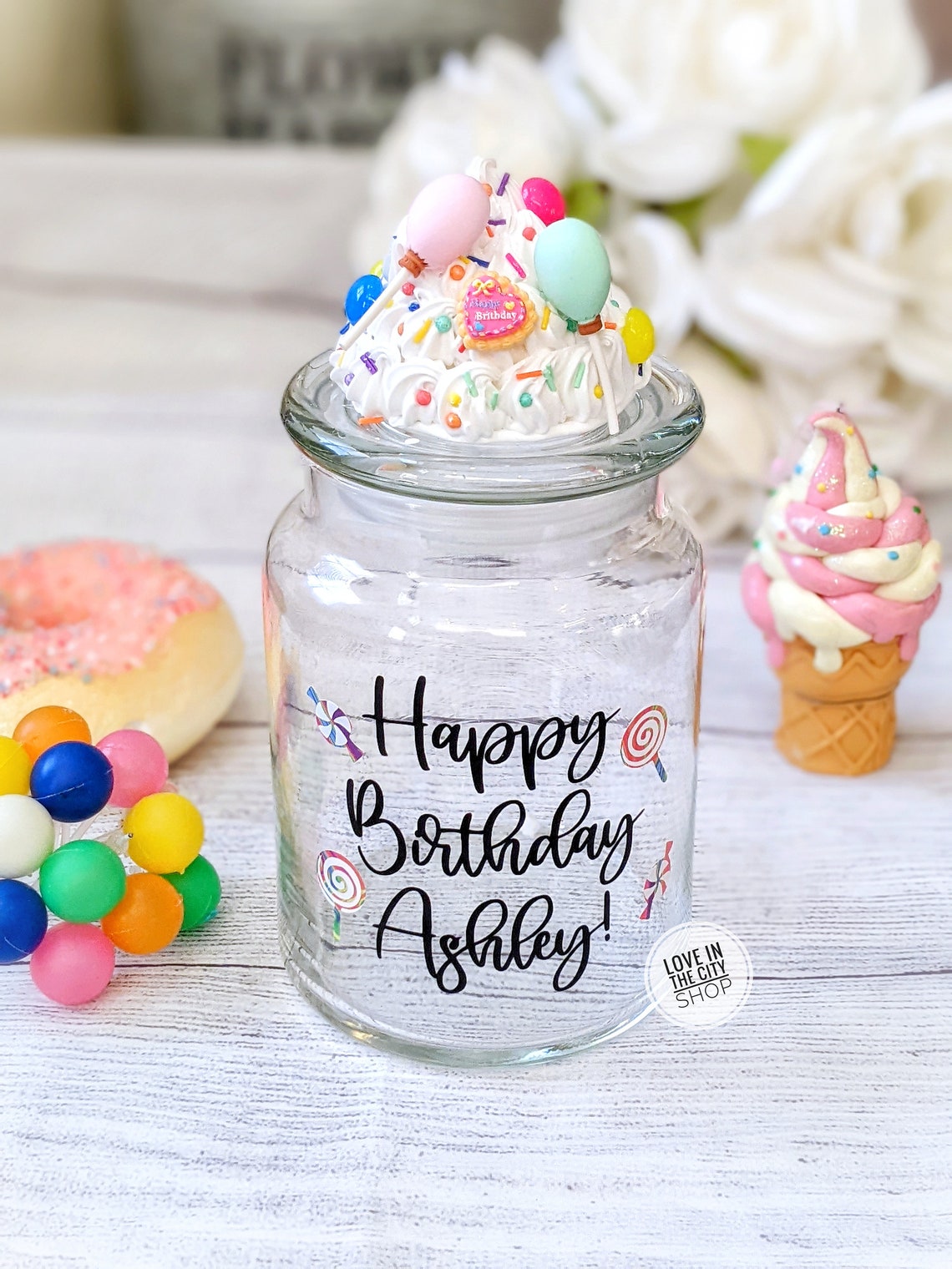 Birthday Candy Jar 21st Birthday Gift Custom 50th Gift 40th Etsy