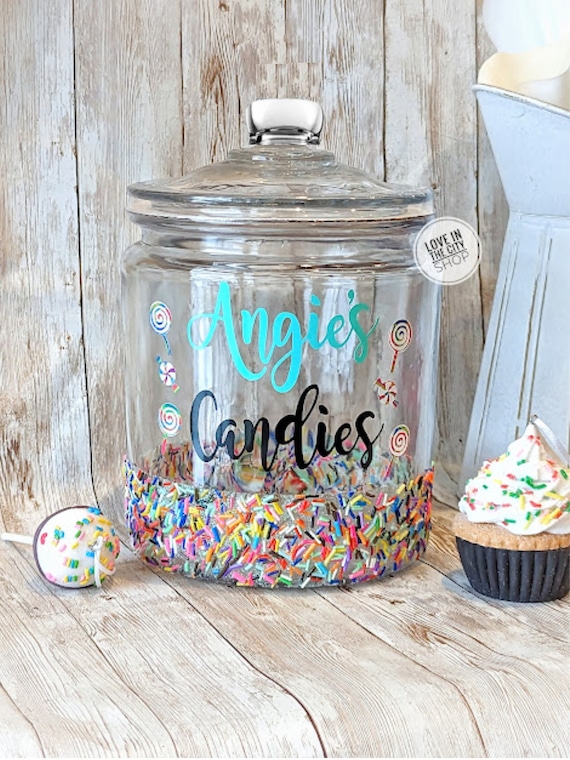 Personalized Large Glass Candy Jar With Lid, Office Receptionist Candy Jar,  Candy Theme Birthday Party Dessert Display, Boss Candy Jar 