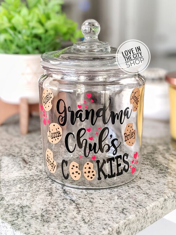 Custom Glass Cookie Jar With Lid Cookie Jar for Grandma 